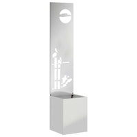 vidaXL Vaso da Giardino con Pannello Decorativo Argento 32 x 140 cm