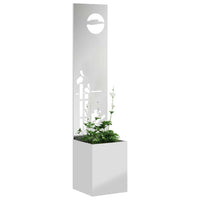 vidaXL Vaso da Giardino con Pannello Decorativo Argento 32 x 140 cm