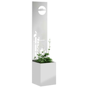 vidaXL Vaso da Giardino con Pannello Decorativo Argento 32 x 140 cm