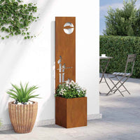 vidaXL Vaso da Giardino con Pannello Decorativo Ruggine 32 x 140 cm