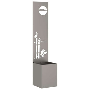 Vaso da Giardino con Pannello Decorativo Ruggine 32 x 140 cm 876405