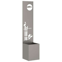 vidaXL Vaso da Giardino con Pannello Decorativo Ruggine 32 x 140 cm