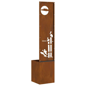 vidaXL Vaso da Giardino con Pannello Decorativo Ruggine 32 x 140 cm