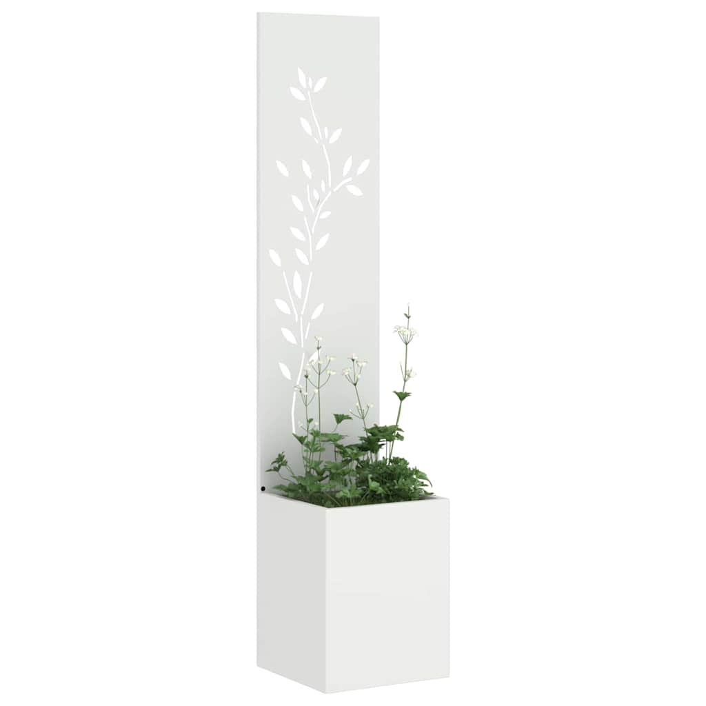 vidaXL Schermo per privacy in giardino Floreale Bianco 32 x 140 cm