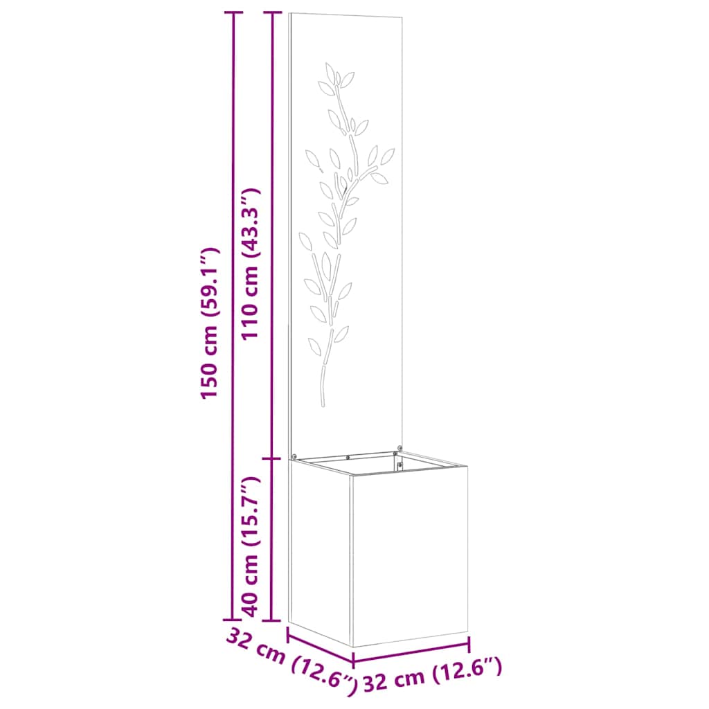 vidaXL Schermo per privacy in giardino Floreale Bianco 32 x 140 cm