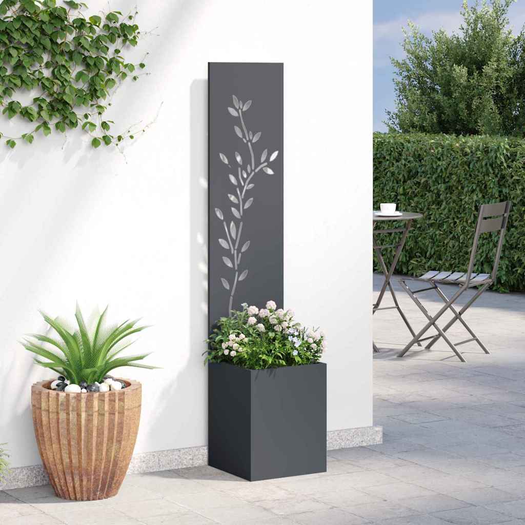 vidaXL Schermo per privacy in giardino Floreale Antracite 32 x 140 cm