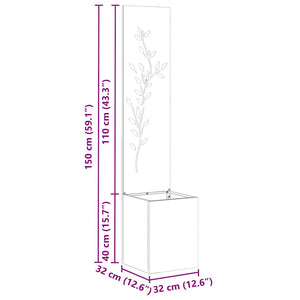 vidaXL Schermo per privacy in giardino Floreale Argento 32 x 140 cm