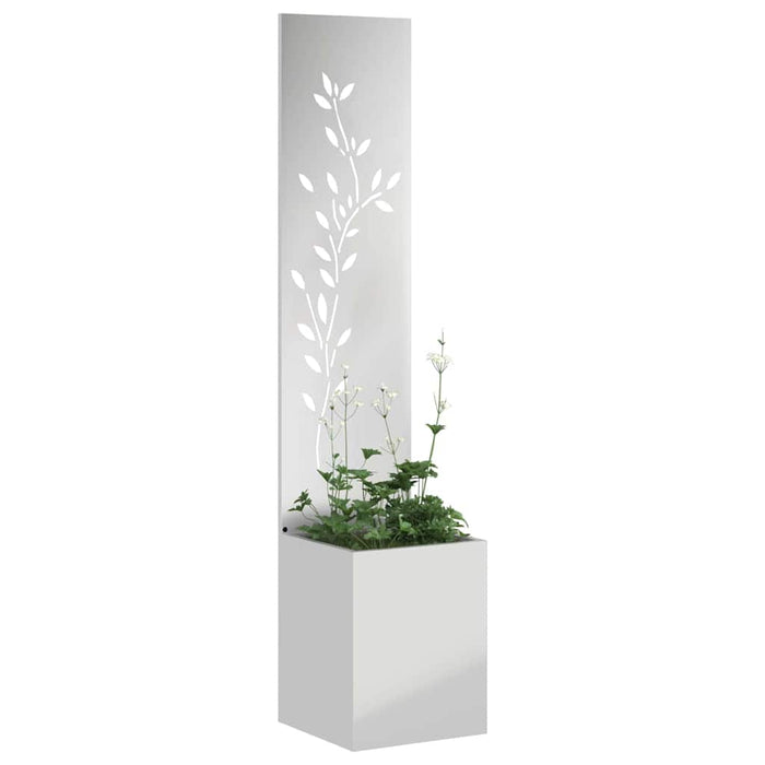 vidaXL Schermo per privacy in giardino Floreale Argento 32 x 140 cm