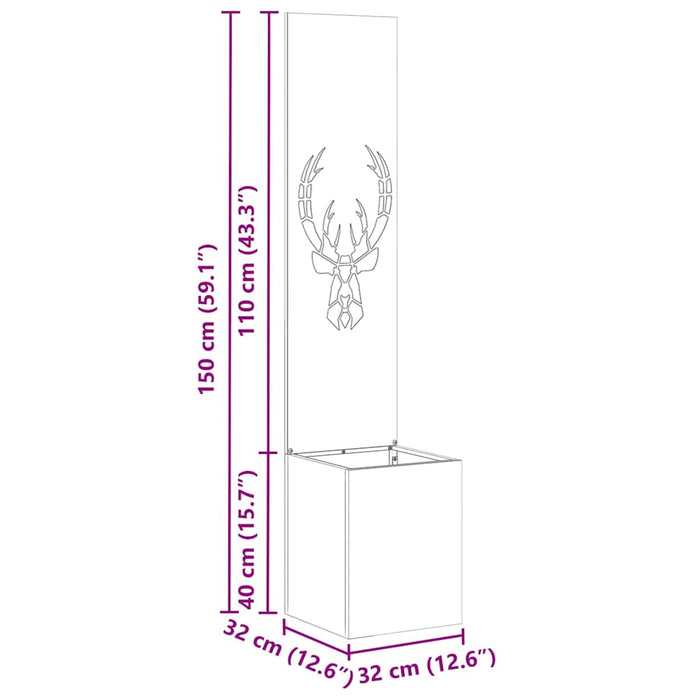 vidaXL Schermo per privacy in giardino Stampa animale Nero 32 x 140 cm