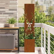 vidaXL Vaso da Giardino con Pannello Decorativo Ruggine 32 x 140 cm