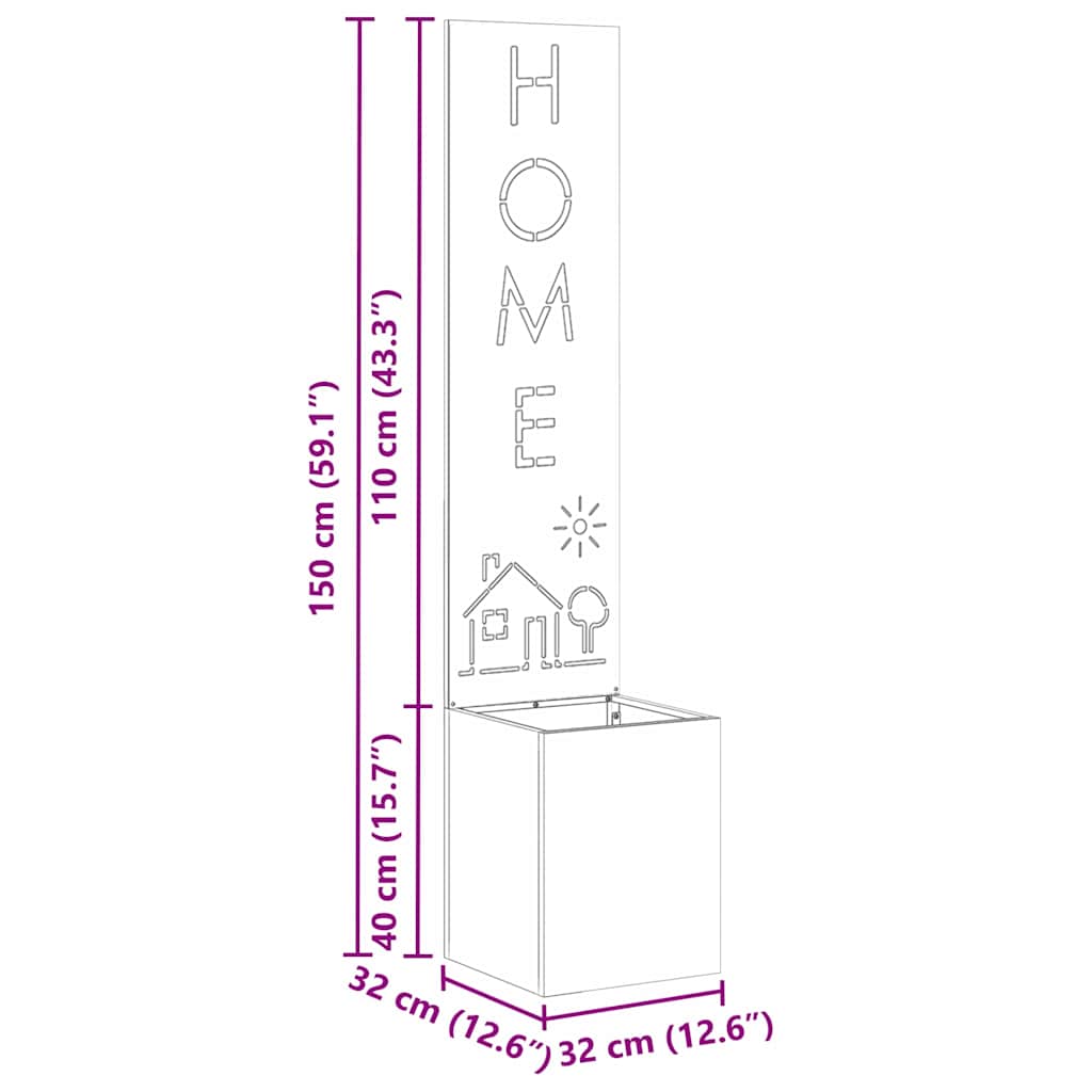 vidaXL Schermo per privacy in giardino Traforo Antracite 32 x 140 cm