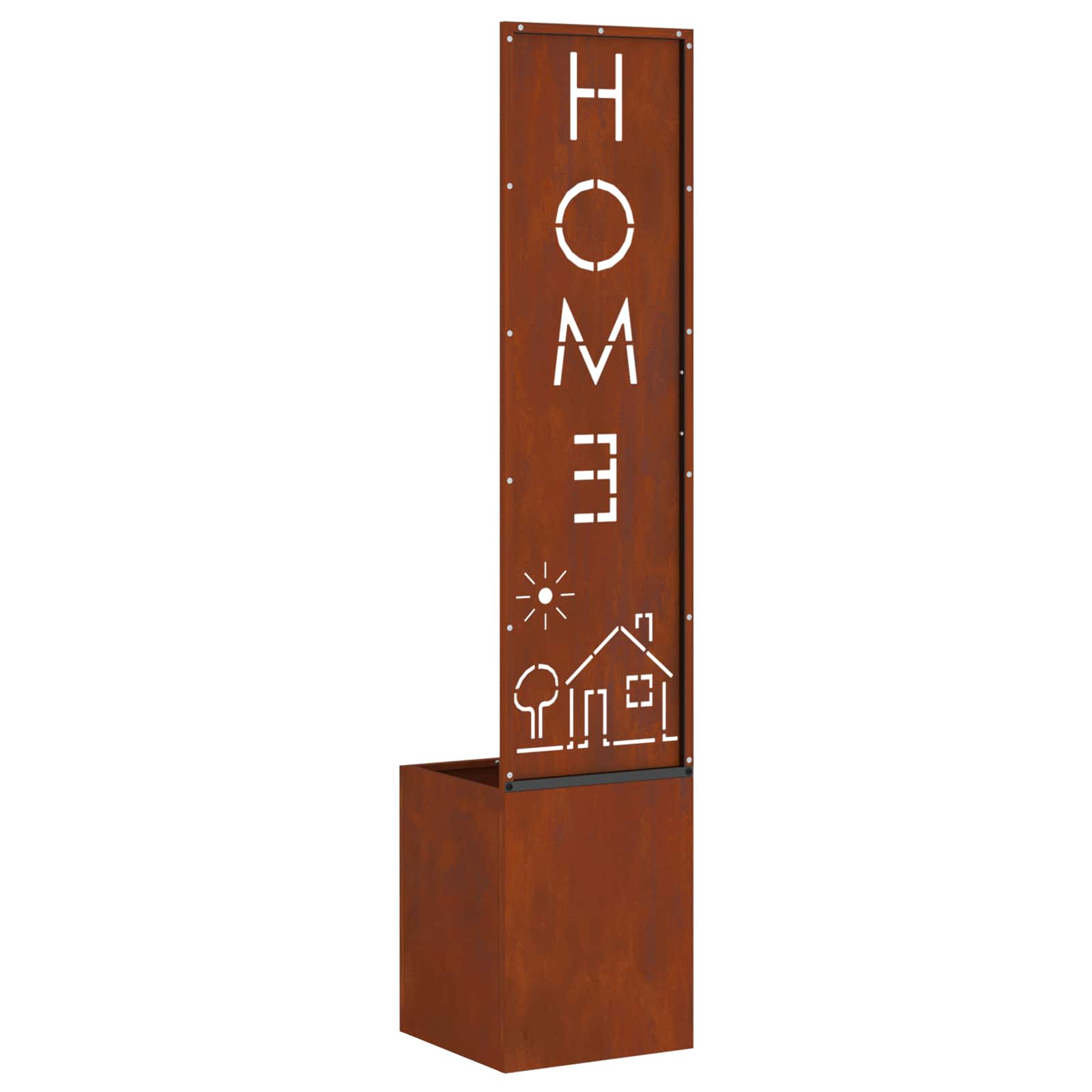 Schermo per privacy in giardino Traforo Ruggine 32 x 140 cm 876426