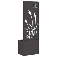 vidaXL Vaso da Giardino con Pannello Decorativo Nero 50 x 140 cm