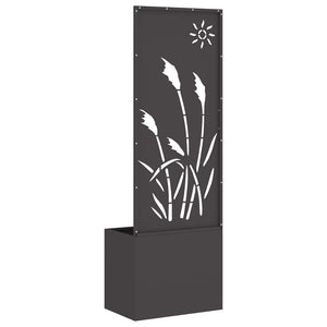 vidaXL Vaso da Giardino con Pannello Decorativo Nero 50 x 140 cm