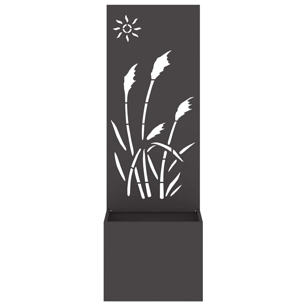 vidaXL Vaso da Giardino con Pannello Decorativo Nero 50 x 140 cm