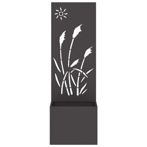 vidaXL Vaso da Giardino con Pannello Decorativo Nero 50 x 140 cm