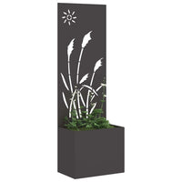 vidaXL Vaso da Giardino con Pannello Decorativo Nero 50 x 140 cm