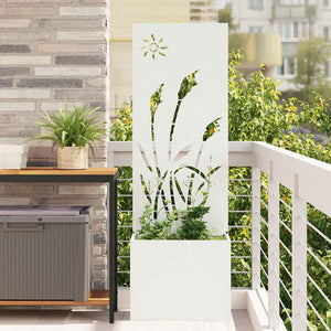 vidaXL Vaso da Giardino con Pannello Decorativo Bianco 50 x 140 cm