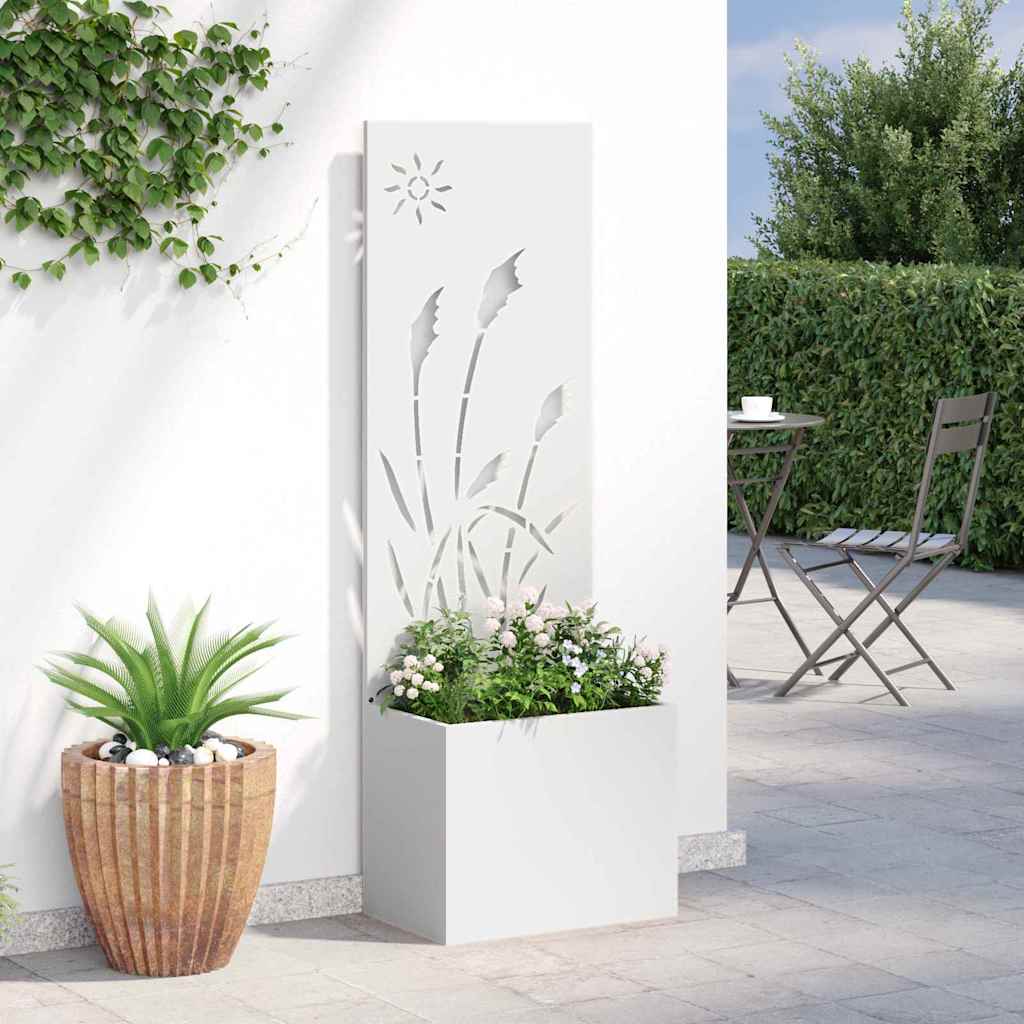 vidaXL Vaso da Giardino con Pannello Decorativo Bianco 50 x 140 cm