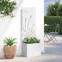 vidaXL Vaso da Giardino con Pannello Decorativo Bianco 50 x 140 cm