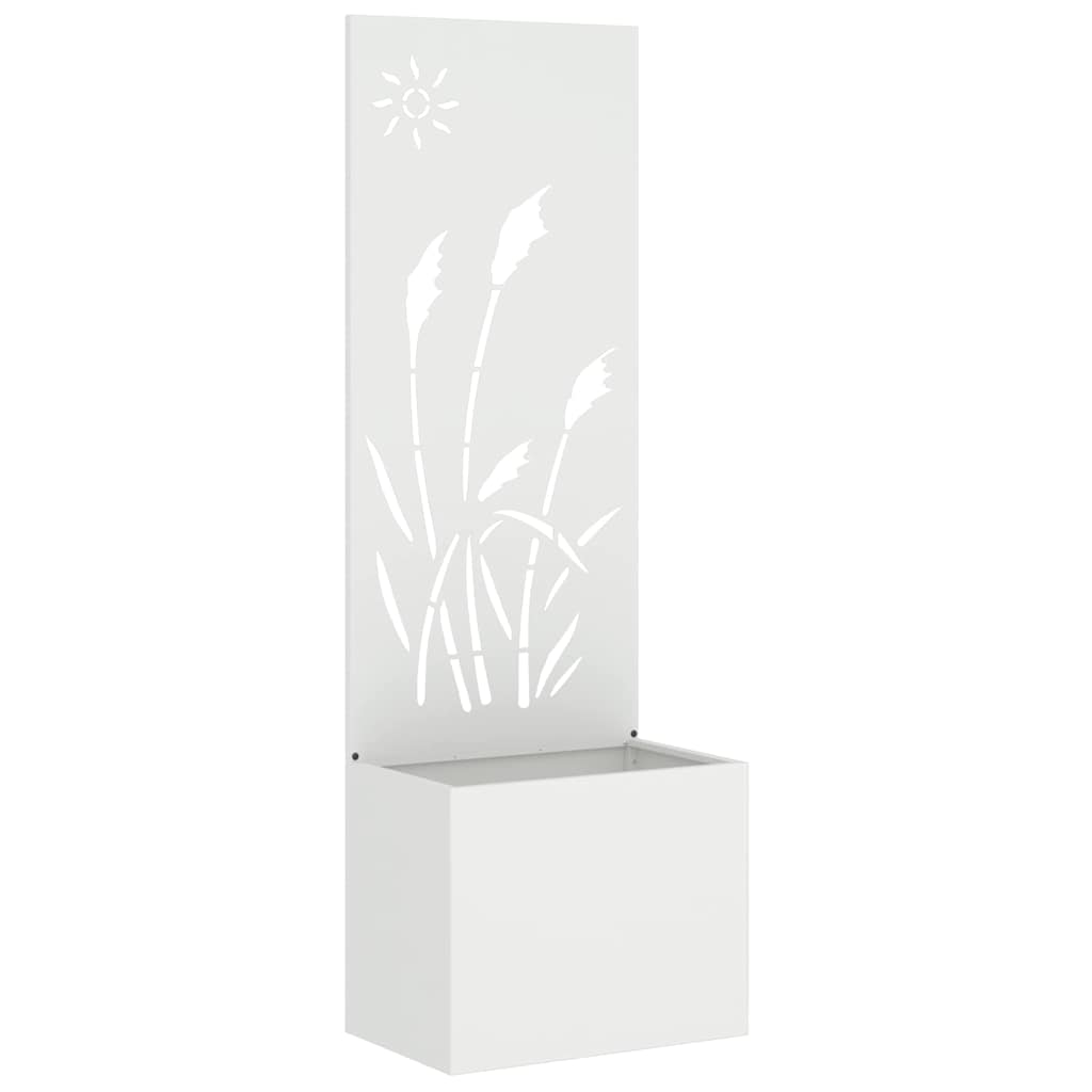 vidaXL Vaso da Giardino con Pannello Decorativo Bianco 50 x 140 cm