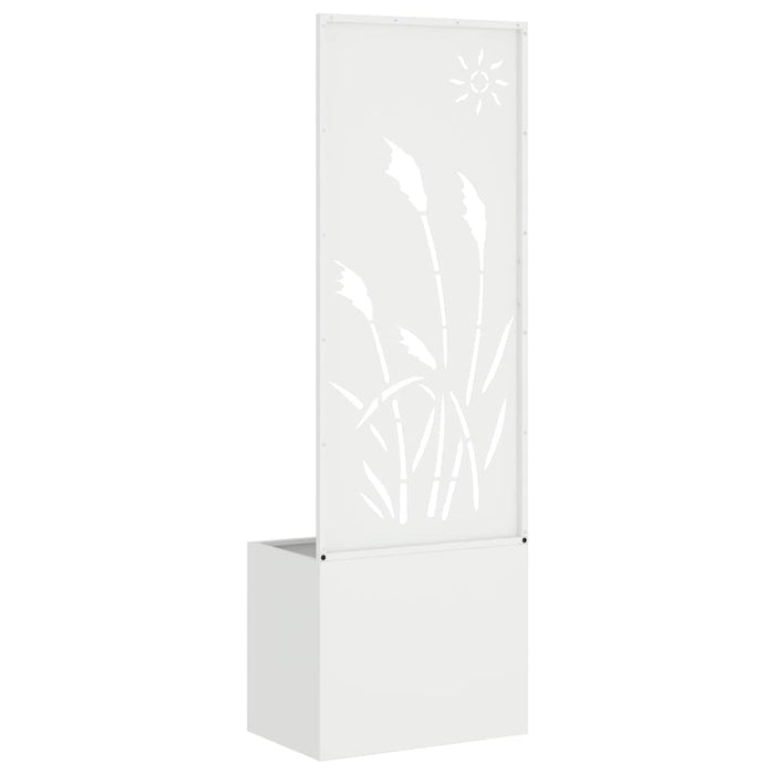 vidaXL Vaso da Giardino con Pannello Decorativo Bianco 50 x 140 cm