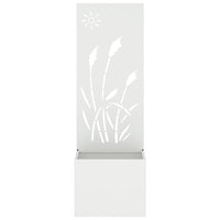 vidaXL Vaso da Giardino con Pannello Decorativo Bianco 50 x 140 cm