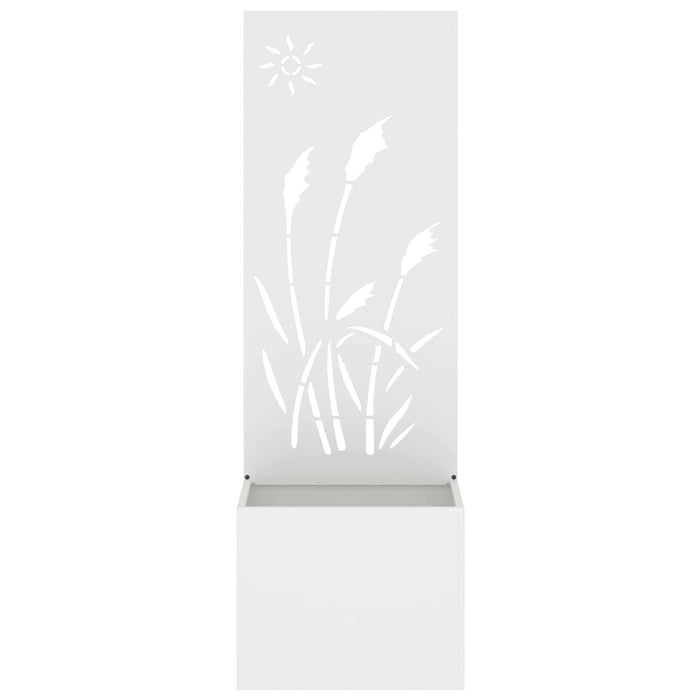 vidaXL Vaso da Giardino con Pannello Decorativo Bianco 50 x 140 cm