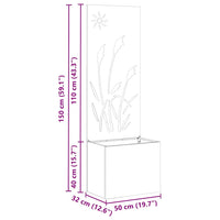 vidaXL Vaso da Giardino con Pannello Decorativo Bianco 50 x 140 cm