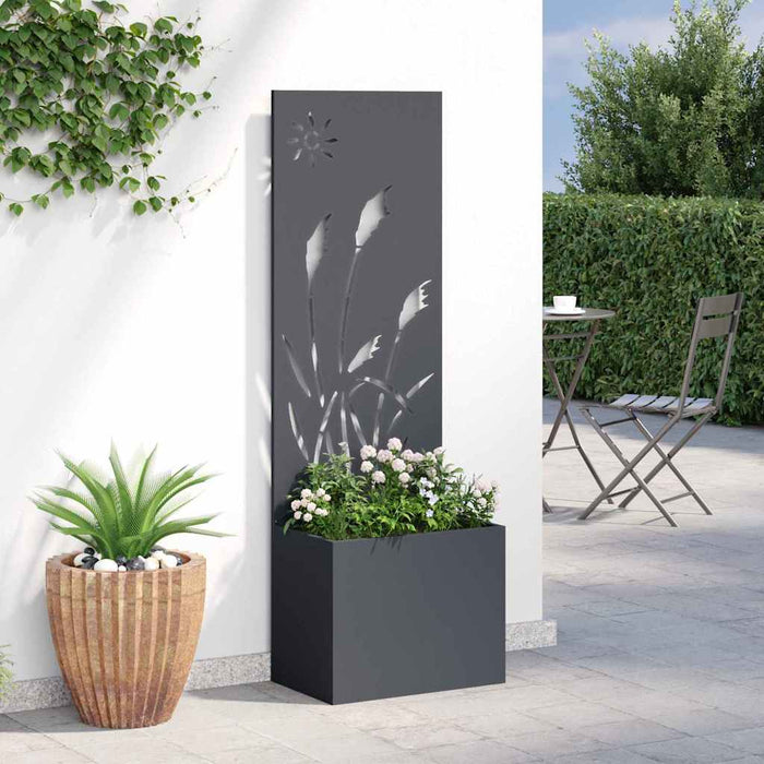 vidaXL Vaso da Giardino con Pannello Decorativo Antracite 50 x 140 cm