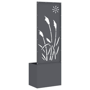 vidaXL Vaso da Giardino con Pannello Decorativo Antracite 50 x 140 cm