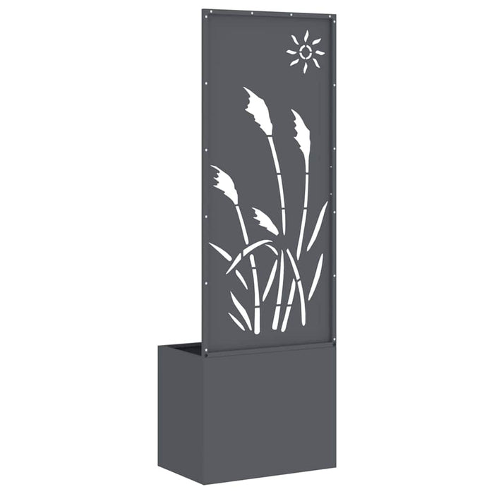 vidaXL Vaso da Giardino con Pannello Decorativo Antracite 50 x 140 cm