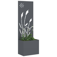 vidaXL Vaso da Giardino con Pannello Decorativo Antracite 50 x 140 cm