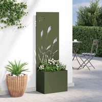 vidaXL Vaso da Giardino con Pannello Decorativo Oliver verde