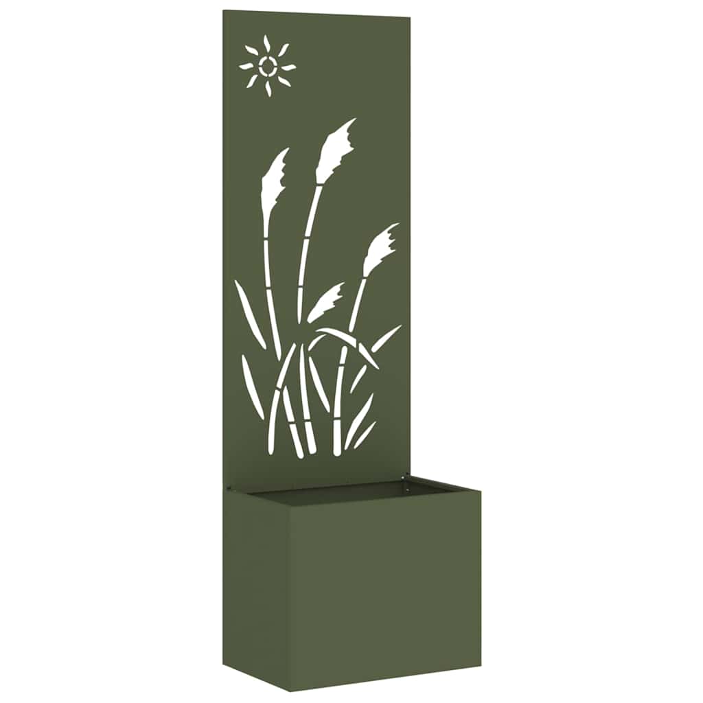 Vaso da Giardino con Pannello Decorativo Oliver verde 876430