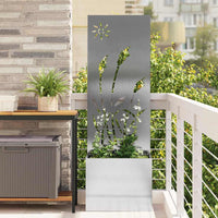 Vaso da Giardino con Pannello Decorativo Argento 50 x 140 cm 876431