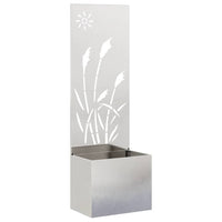 vidaXL Vaso da Giardino con Pannello Decorativo Argento 50 x 140 cm
