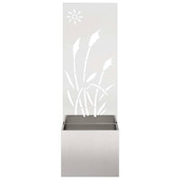 vidaXL Vaso da Giardino con Pannello Decorativo Argento 50 x 140 cm
