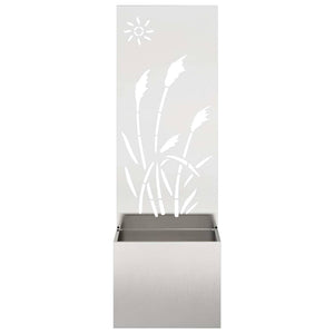 vidaXL Vaso da Giardino con Pannello Decorativo Argento 50 x 140 cm