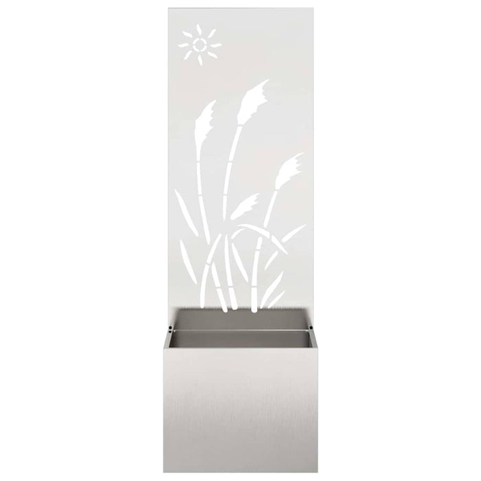 Vaso da Giardino con Pannello Decorativo Argento 50 x 140 cm 876431