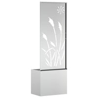 vidaXL Vaso da Giardino con Pannello Decorativo Argento 50 x 140 cm