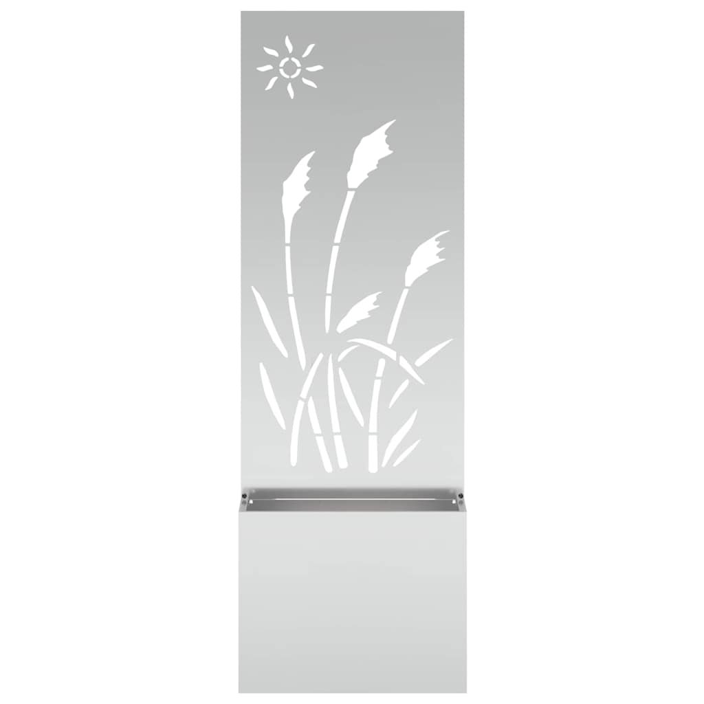 vidaXL Vaso da Giardino con Pannello Decorativo Argento 50 x 140 cm