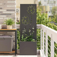 vidaXL Vaso da Giardino con Pannello Decorativo Nero 50 x 140 cm