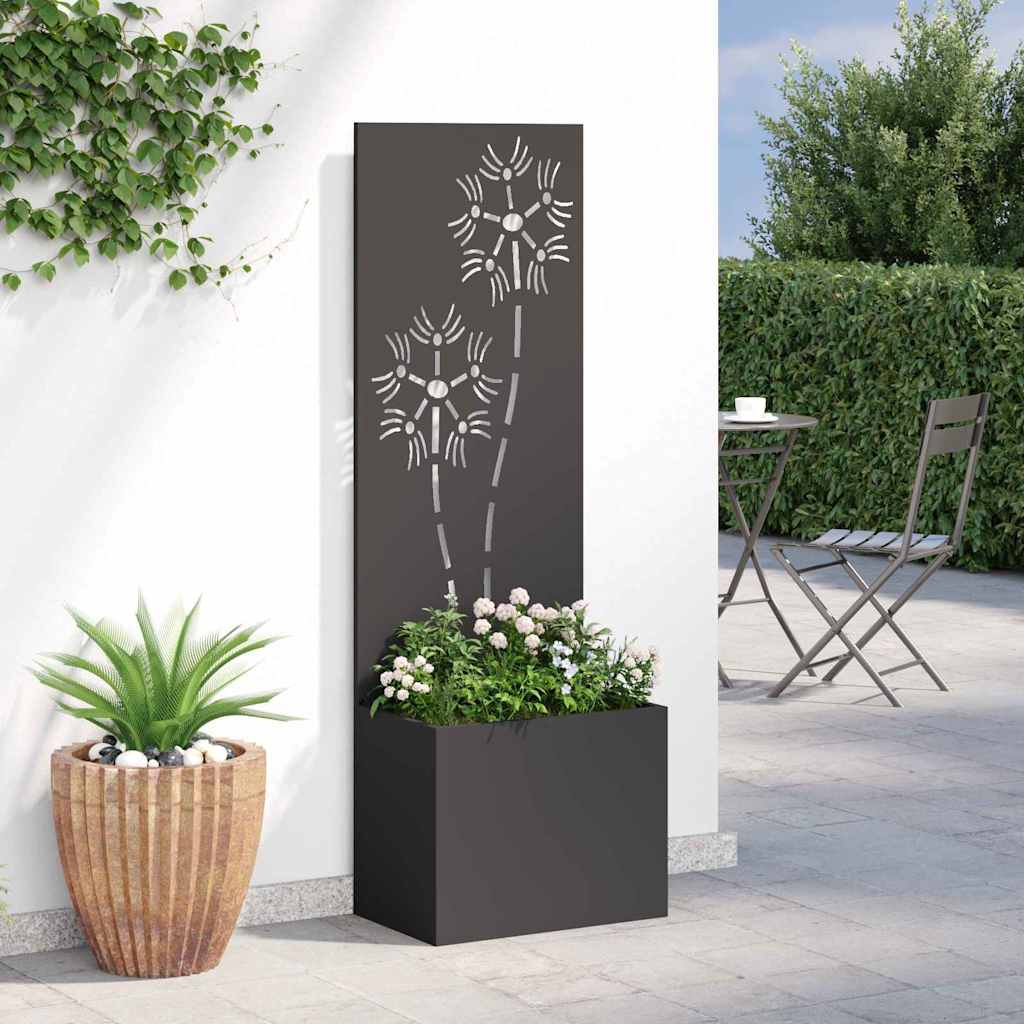 Schermo per privacy in giardino Floreale Nero 50 x 140 cm 876434