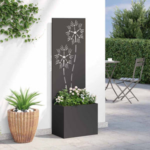 Schermo per privacy in giardino Floreale Nero 50 x 140 cm 876434