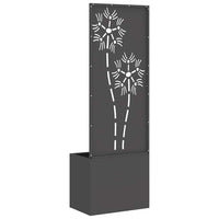 vidaXL Vaso da Giardino con Pannello Decorativo Nero 50 x 140 cm