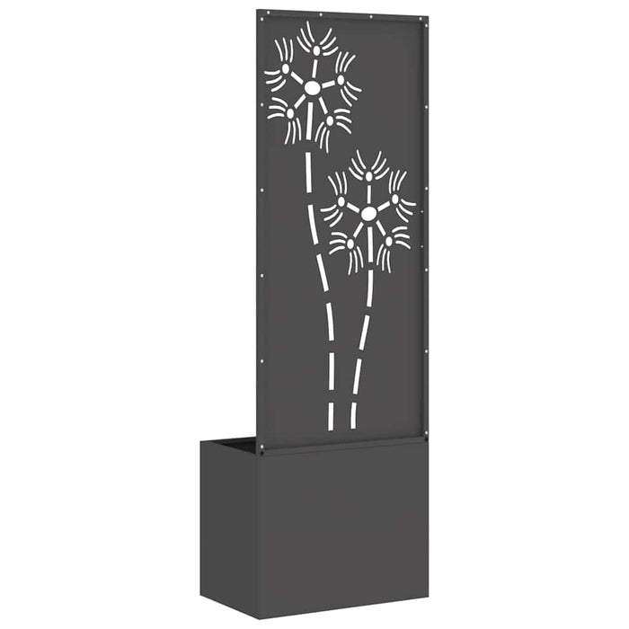 vidaXL Vaso da Giardino con Pannello Decorativo Nero 50 x 140 cm