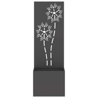 vidaXL Vaso da Giardino con Pannello Decorativo Nero 50 x 140 cm