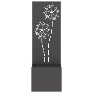 vidaXL Vaso da Giardino con Pannello Decorativo Nero 50 x 140 cm