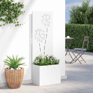 vidaXL Vaso da Giardino con Pannello Decorativo Bianco 50 x 140 cm